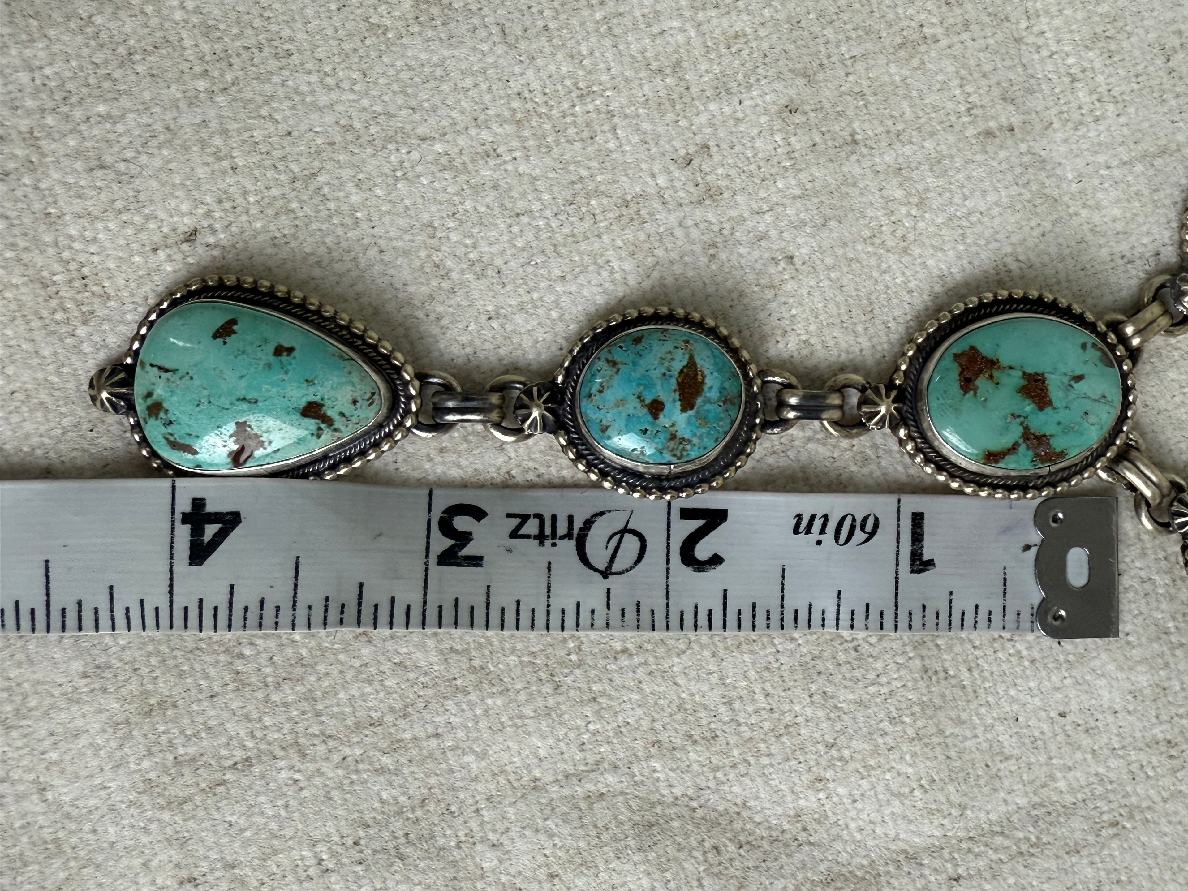 Cordell Platero Cripple Creek Turquoise Lariat Set