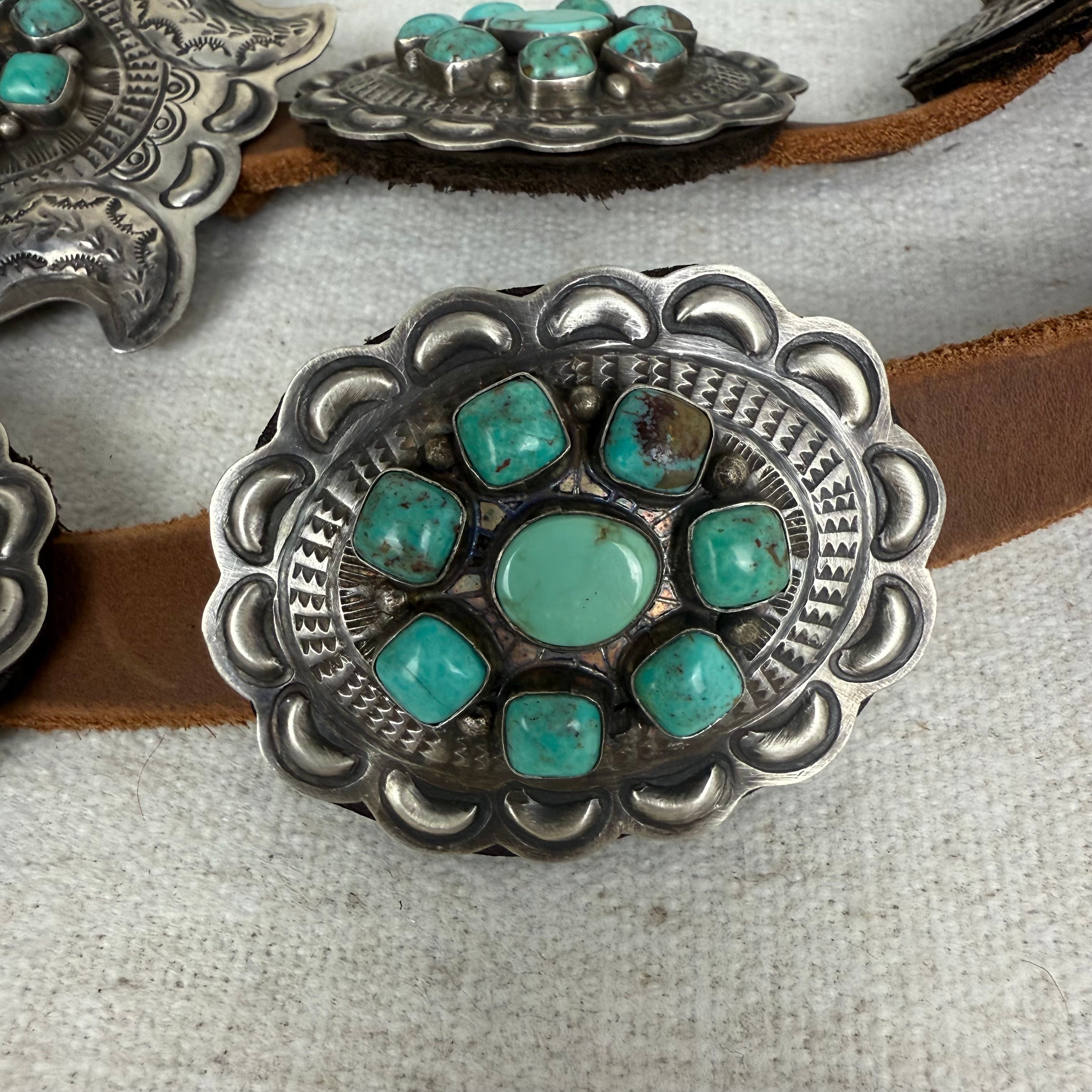 Dan Morgan Turquoise Concho Belt