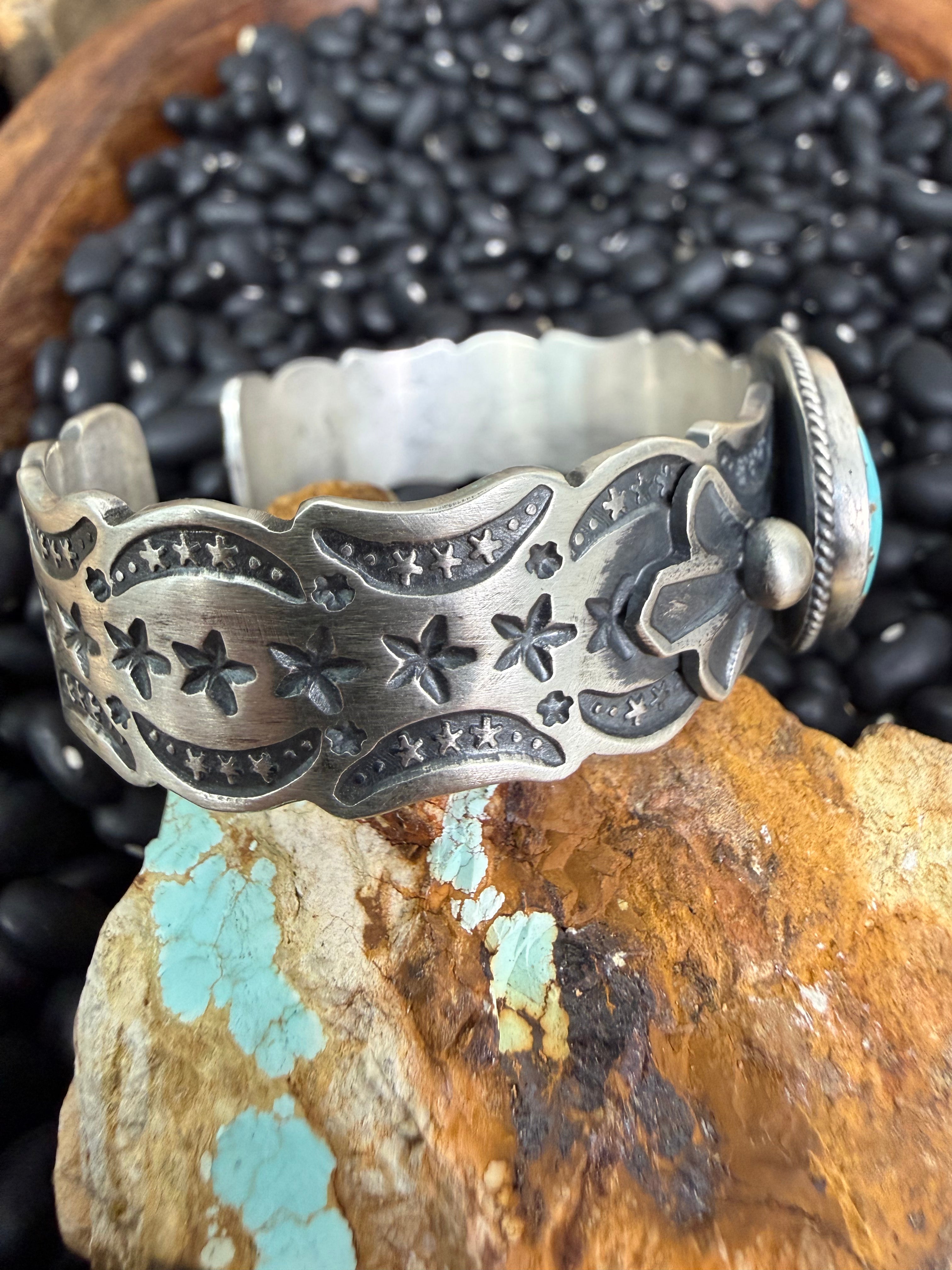 Bo Reeves Royston Turquoise Cuff Adjustable