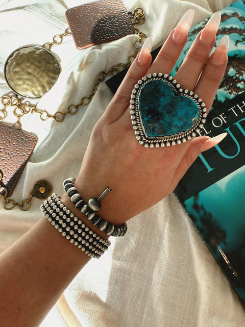Glenn Livingston Adjustable Turquoise Heart Ring