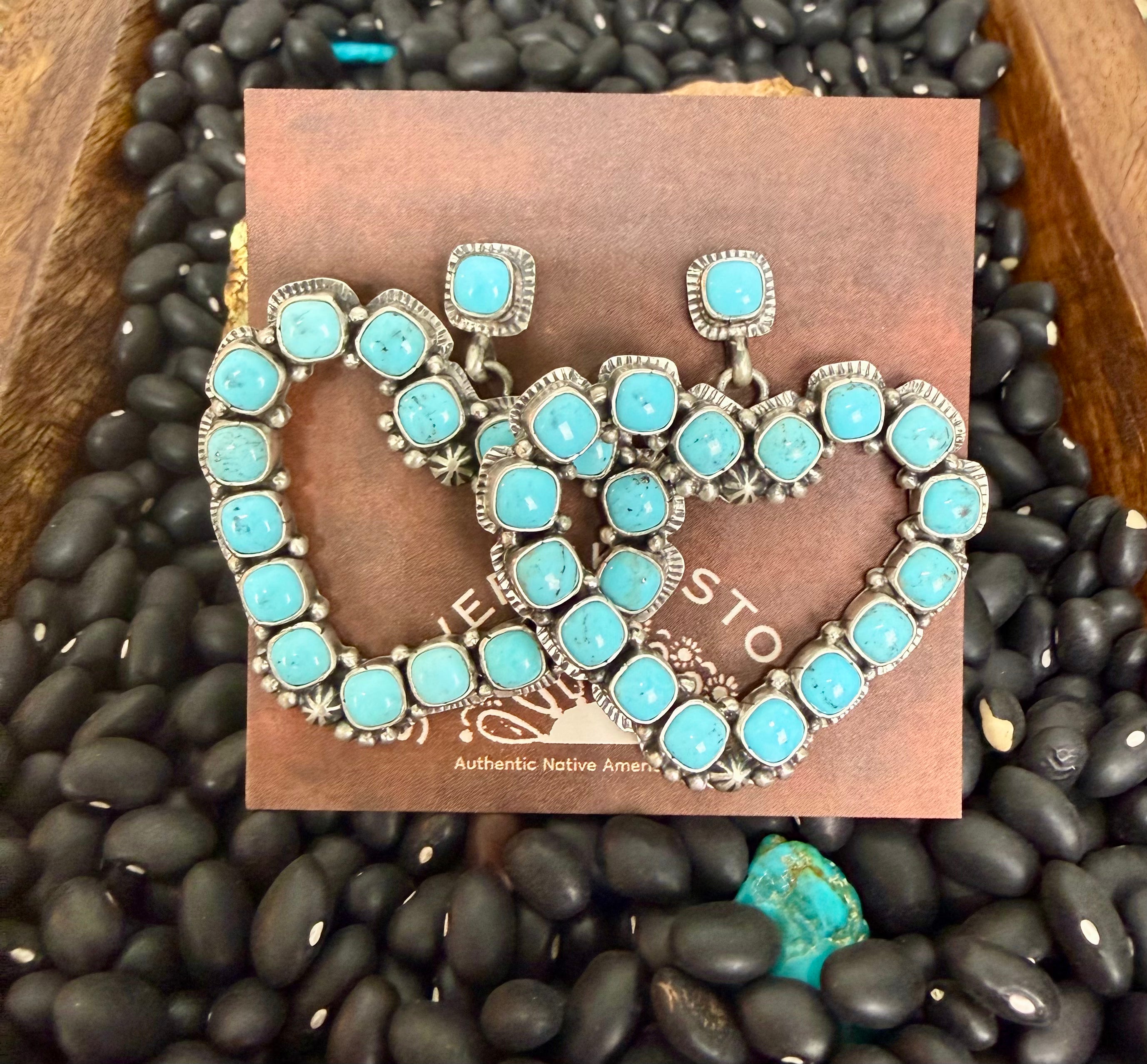 Annie Hoskie Turquoise Heart Earrings