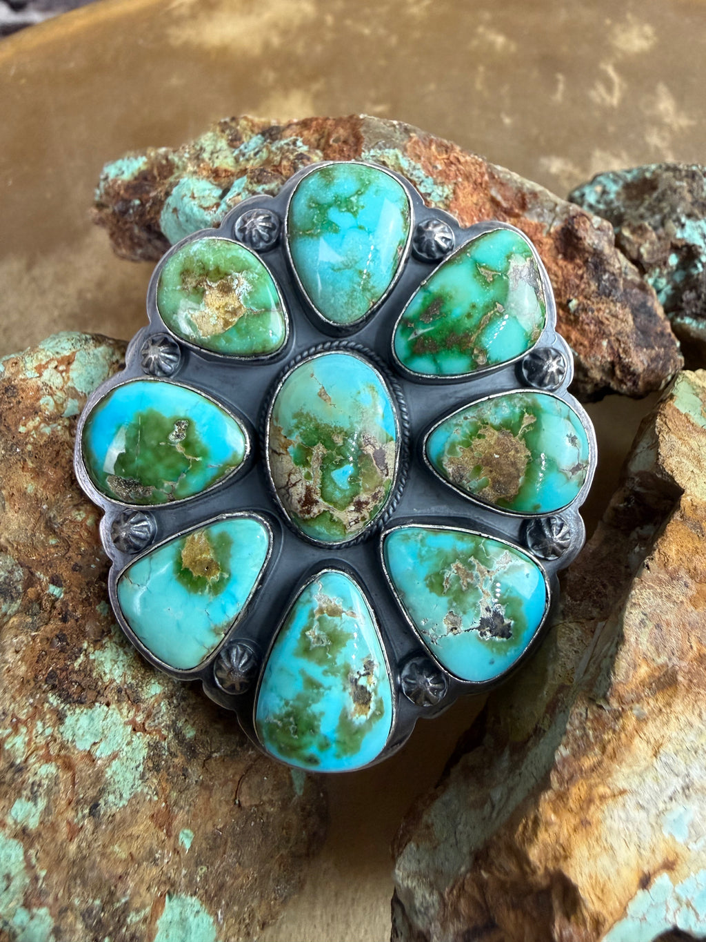 Sonoran Turquoise Cluster Adjustable Ring