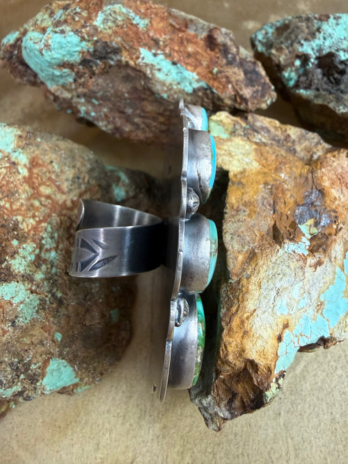 Sonoran Turquoise Cluster Adjustable Ring