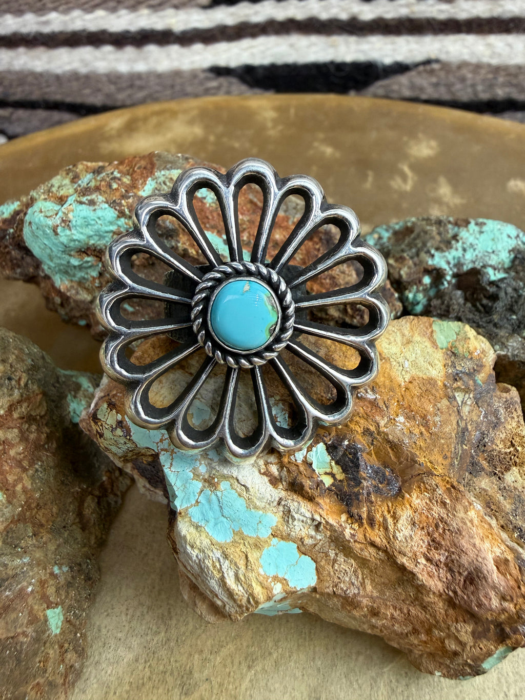 Sonoran Turquoise Ring Sz 8.5 by Aaron Anderson