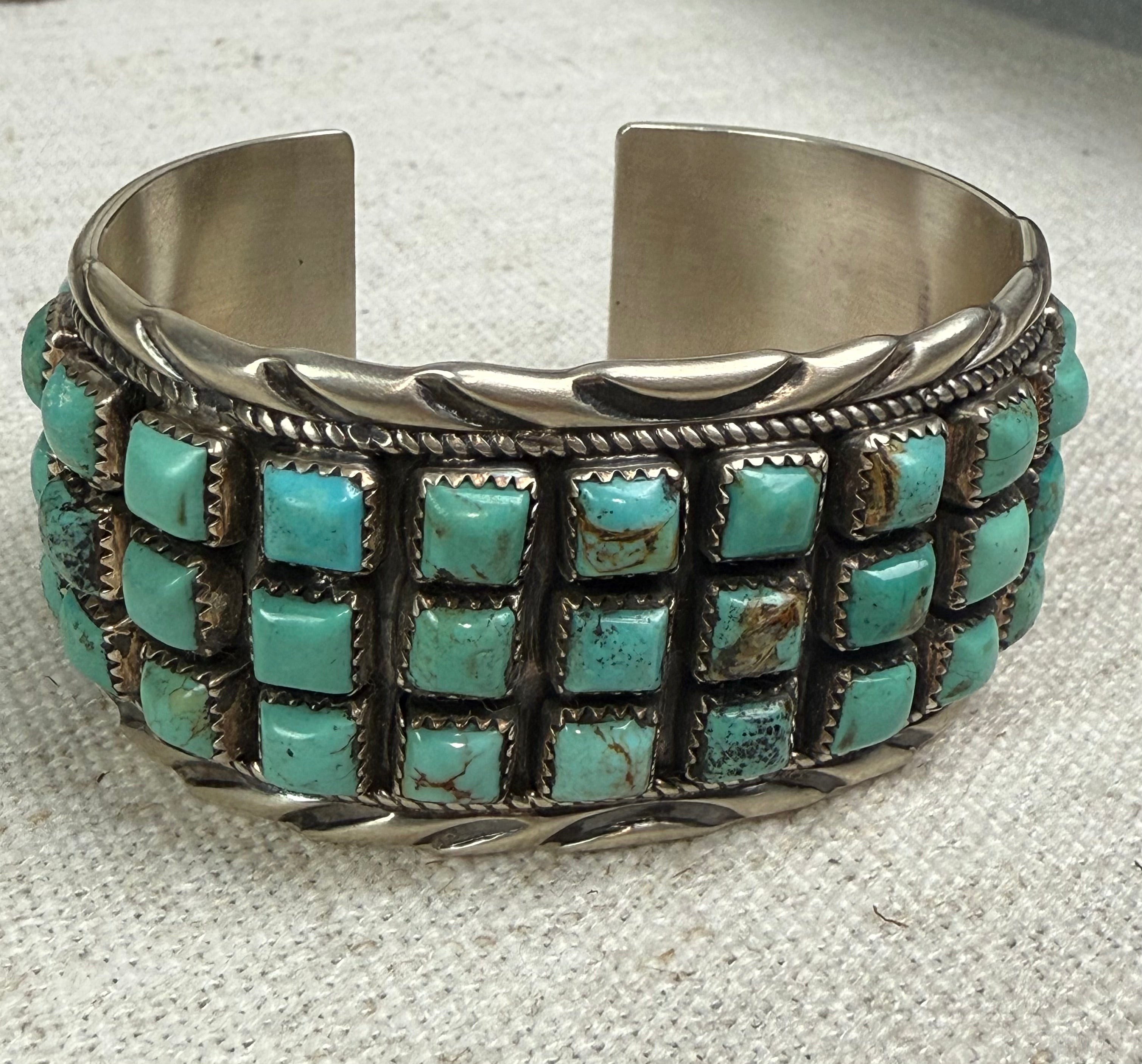 Julia Etsitty Turquoise Cluster Cuff